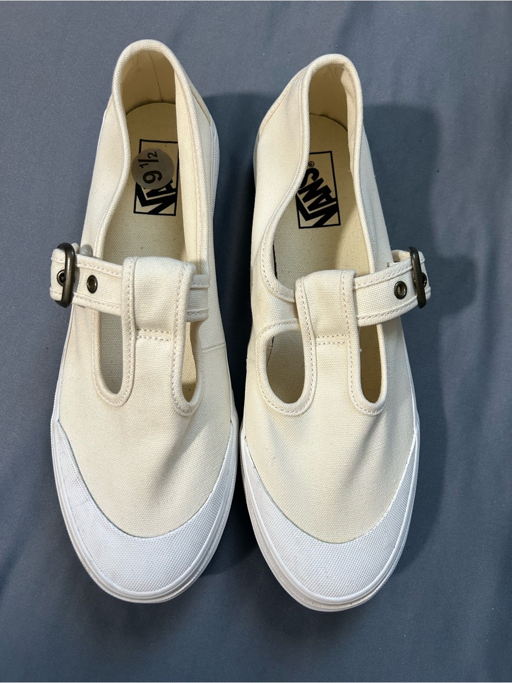 Vans Mary Jane Style 93 Buckle Strap Women’s Shoes Classic Cream Canvas Size 9.5